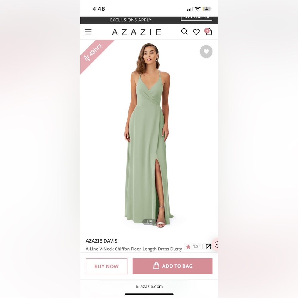 Azazie Bridesmaids Dress in Dusty Sage